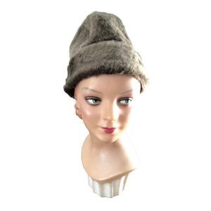1960s Vintage Faux Fur Peaked Hat